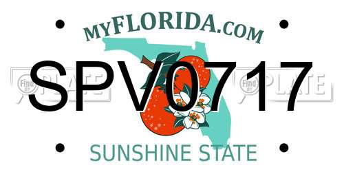 SPV0717 Florida License Plate