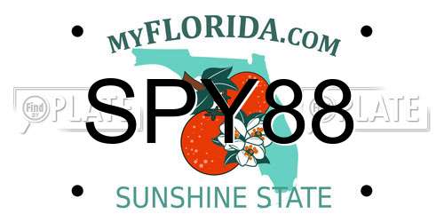 SPY88 Florida License Plate