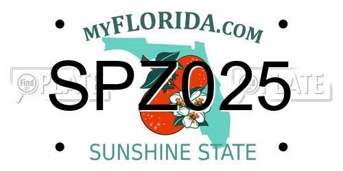 SPZ025 Florida License Plate