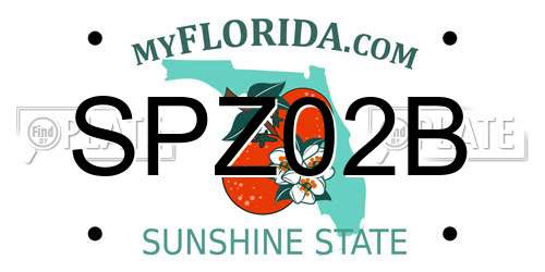 SPZ02B Florida License Plate