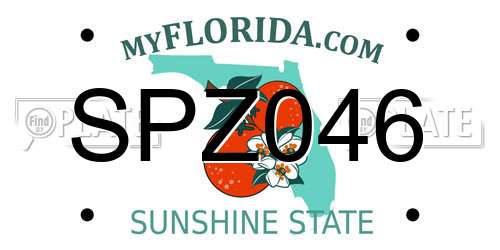 SPZ046 Florida License Plate