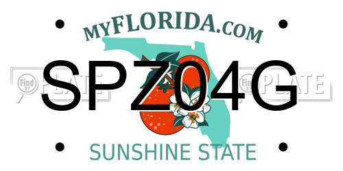 SPZ04G Florida License Plate