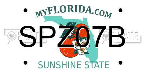 SPZ07B Florida License Plate