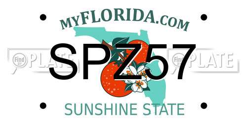 SPZ57 Florida License Plate