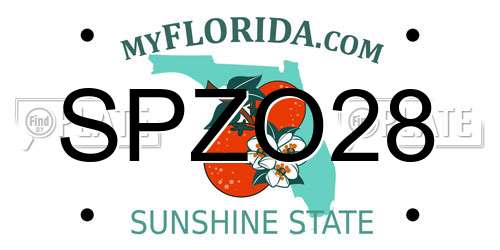SPZO28 Florida License Plate