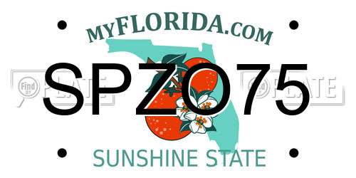 SPZO75 Florida License Plate