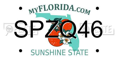 SPZQ46 Florida License Plate