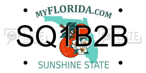 SQ1B2B Florida License Plate