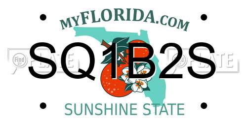 SQ1B2S Florida License Plate