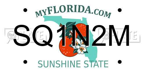 SQ1N2M Florida License Plate