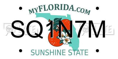 SQ1N7M Florida License Plate