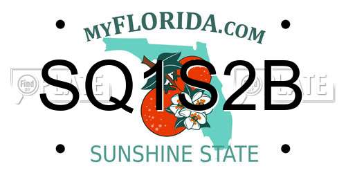 SQ1S2B Florida License Plate