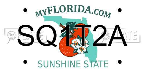 SQ1T2A Florida License Plate