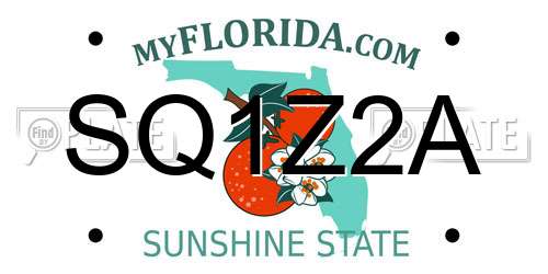 SQ1Z2A Florida License Plate