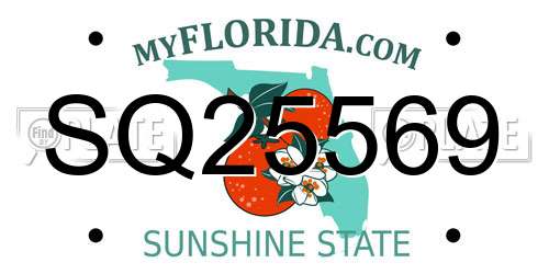 SQ25569 Florida License Plate