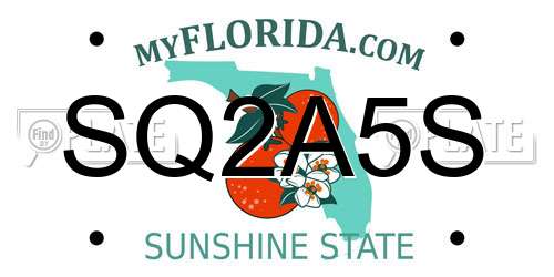 SQ2A5S Florida License Plate