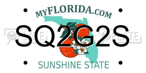 SQ2G2S Florida License Plate
