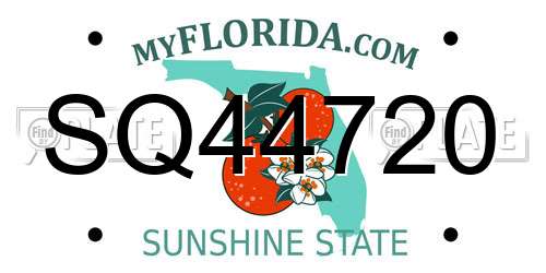 SQ44720 Florida License Plate