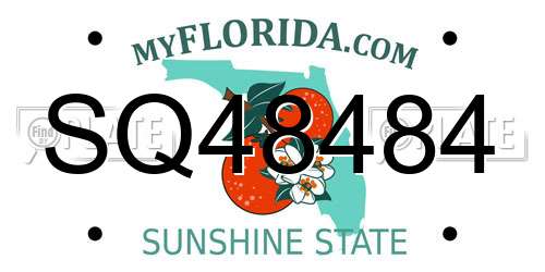 SQ48484 Florida License Plate