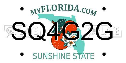 SQ4G2G Florida License Plate