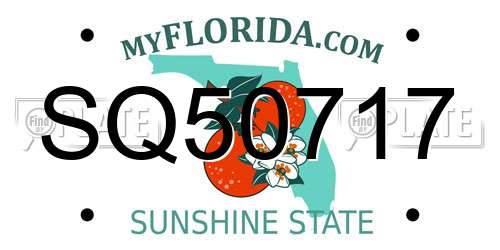 SQ50717 Florida License Plate