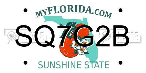 SQ7G2B Florida License Plate