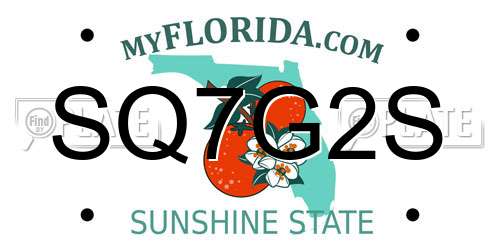 SQ7G2S Florida License Plate
