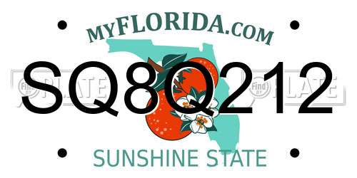 SQ8Q212 Florida License Plate