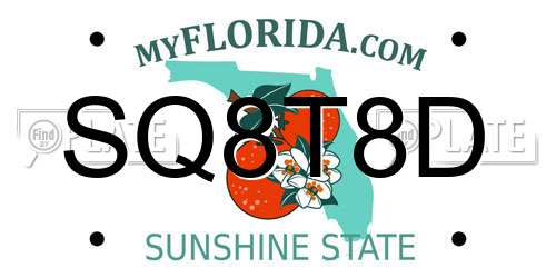 SQ8T8D Florida License Plate