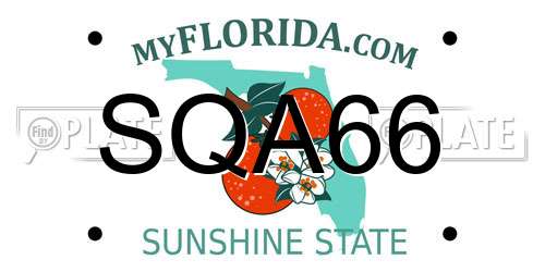 SQA66 Florida License Plate