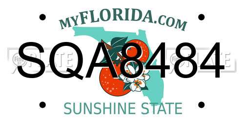 SQA8484 Florida License Plate