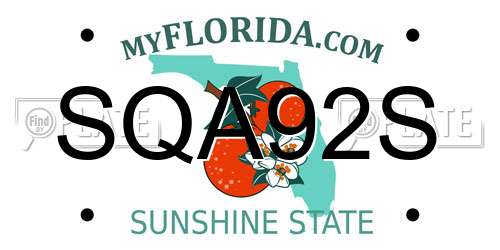 SQA92S Florida License Plate