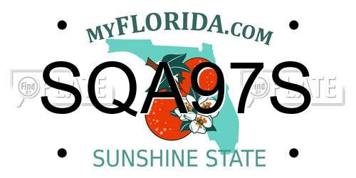 SQA97S Florida License Plate