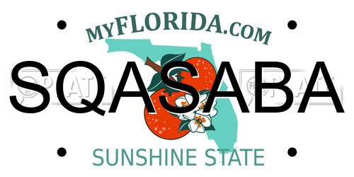SQASABA Florida License Plate