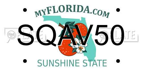 SQAV50 Florida License Plate