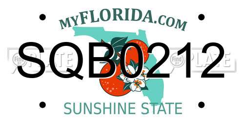SQB0212 Florida License Plate