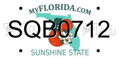 SQB0712 Florida License Plate