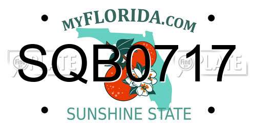 SQB0717 Florida License Plate