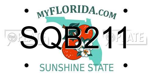 SQB211 Florida License Plate