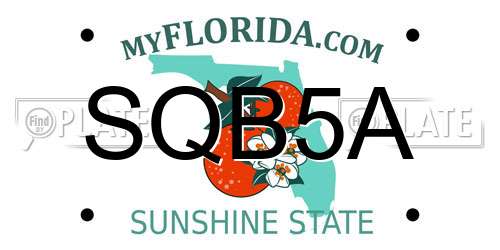 SQB5A Florida License Plate