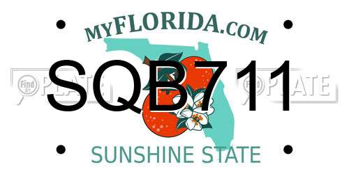SQB711 Florida License Plate