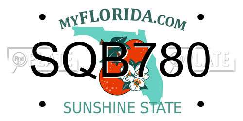 SQB780 Florida License Plate