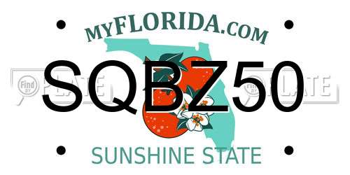 SQBZ50 Florida License Plate