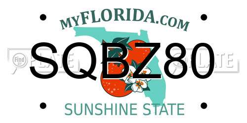 SQBZ80 Florida License Plate