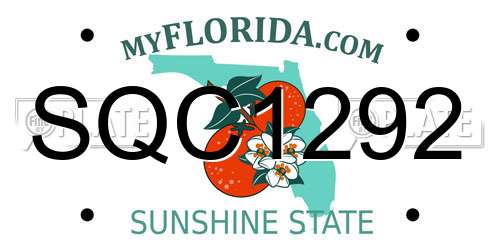 SQC1292 Florida License Plate