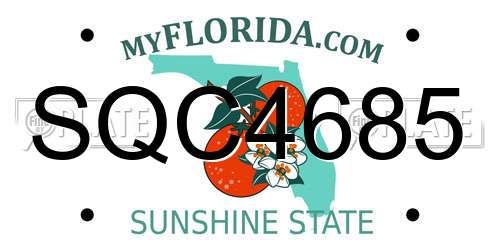 SQC4685 Florida License Plate