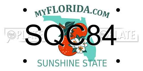 SQC84 Florida License Plate