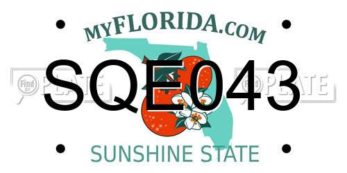 SQE043 Florida License Plate