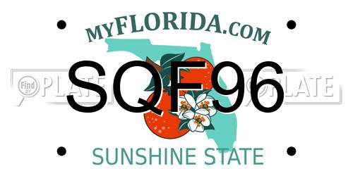 SQF96 Florida License Plate