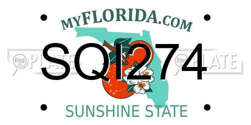 SQI274 Florida License Plate